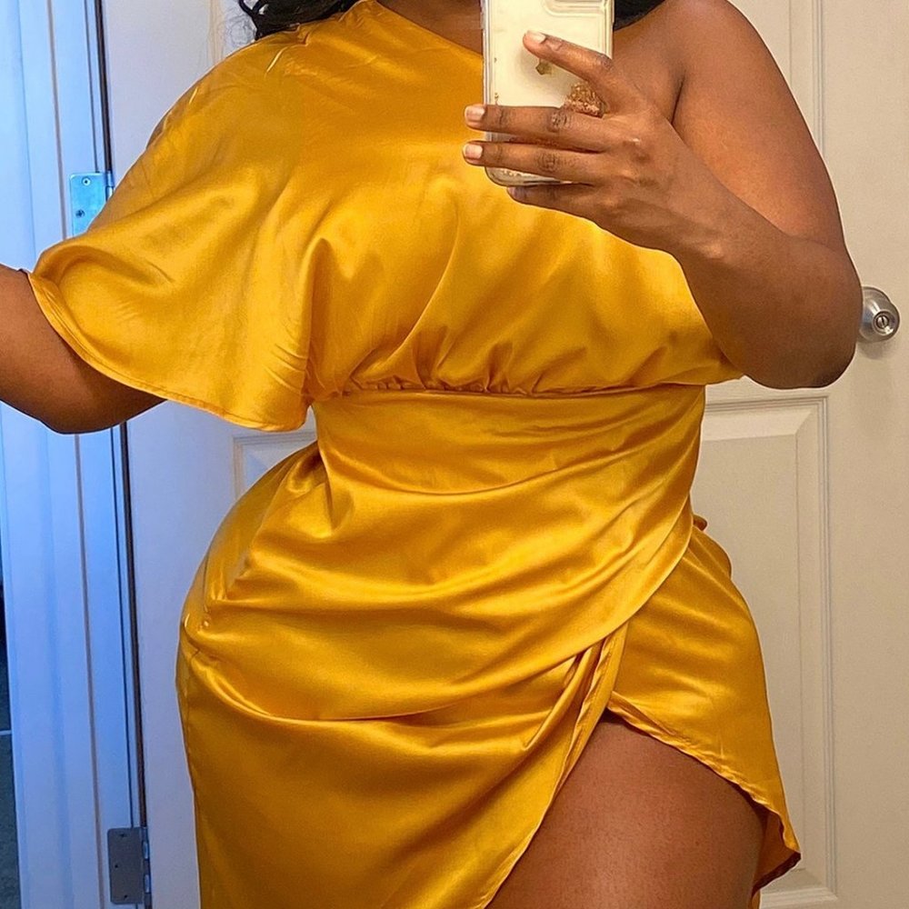 Yellow One Shoulder Dress